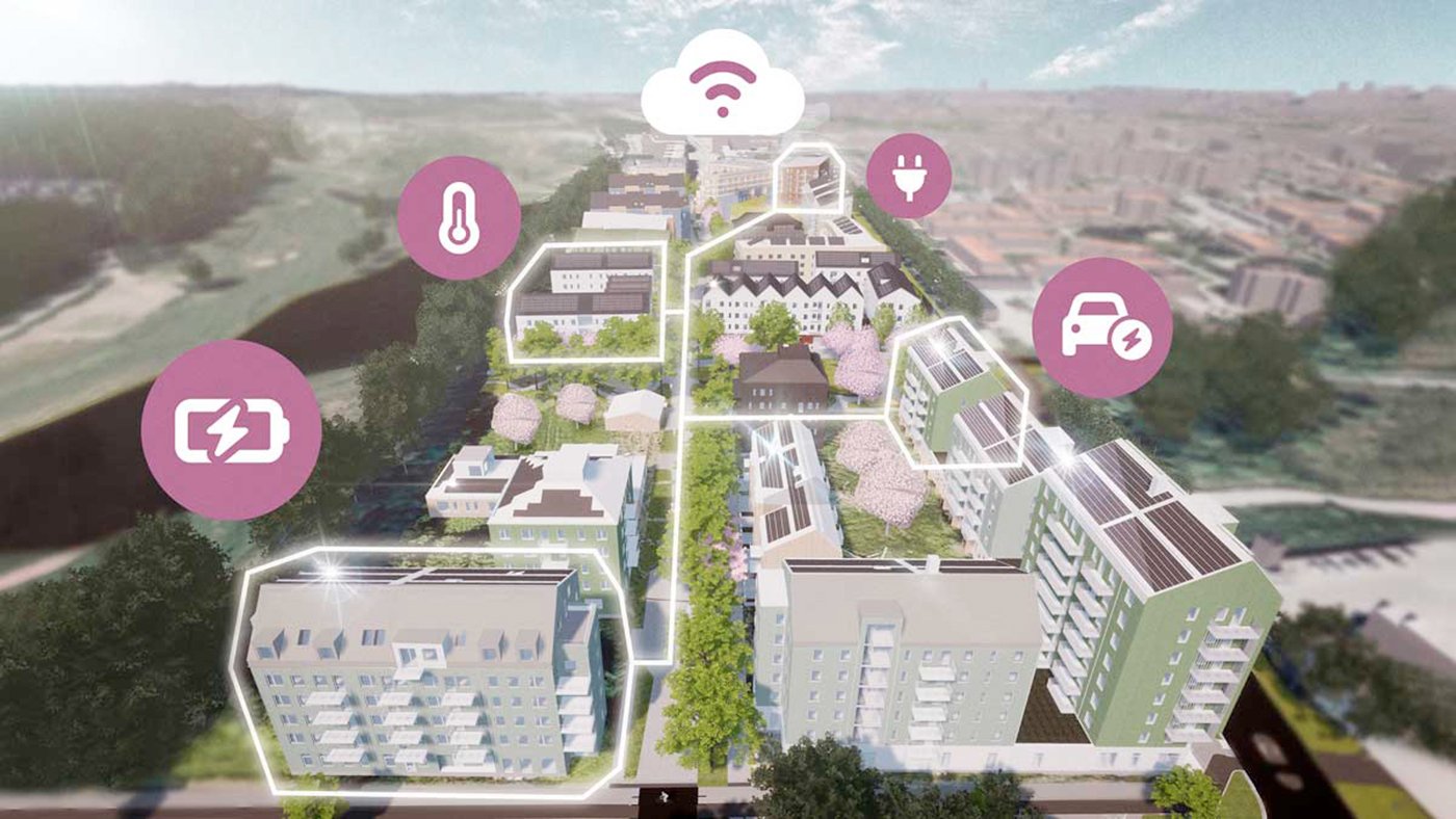 Skiss över den nya stadsdelen Tamarinden i Örebro. Grafik: ÖBO.