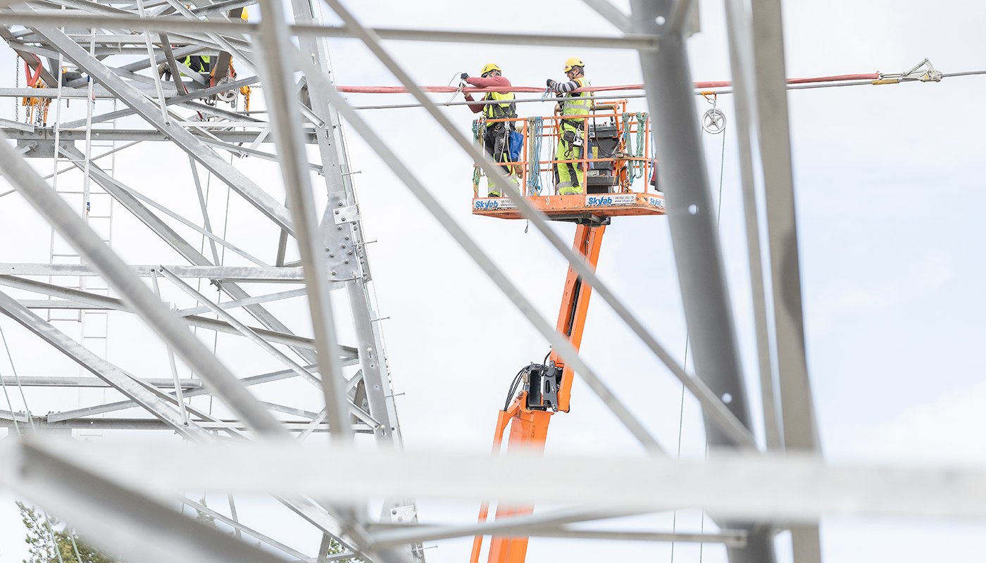 Ledningsarbete i stamnätet. Foto: Thomas Arlemo/SvK.