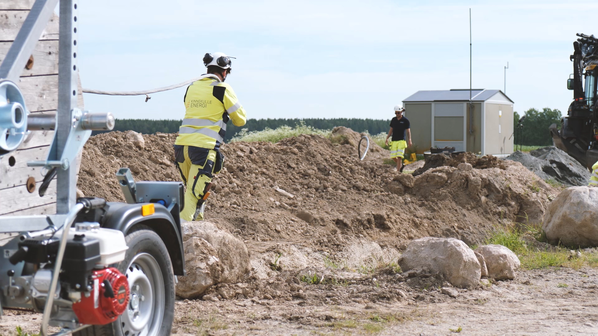 Anläggningsarbete i Götenes elnät.