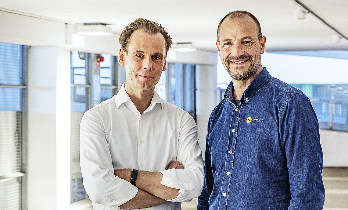 Marcus Nystrand, Uppsala kommun, och Joachim Lindborg på Ngenic. Foto: Anders Barkfeldt