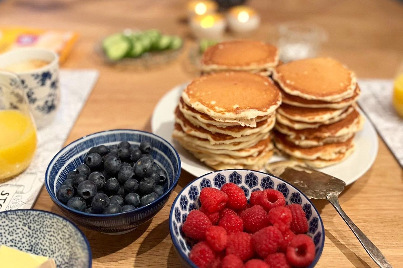 Uppladdningen inför förhandlingarna den 17 december: Emmas amerikanska pannkakor som hon bjöd hela teamet på.