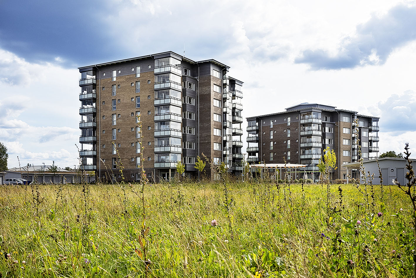 Även bostadssidan växer i Vaggeryd, här nya flerbostads­hus med fjärrvärme.