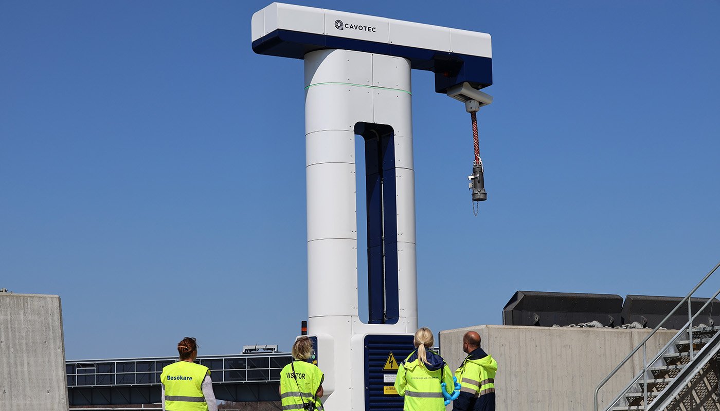 Elnätsladdning på gång i Kapellskär. Foto: Stockholms Hamnar.